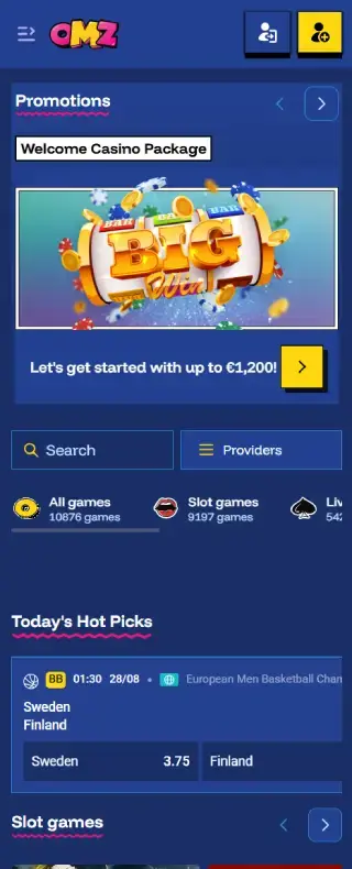 オーマイジノ ホームページ（モバイルビュー）