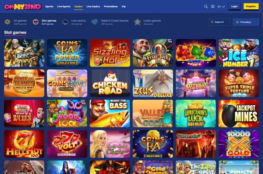 オーマイジノ スロットページ（デスクトップビュー）