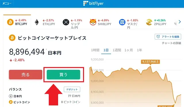 ビットフライヤー　買う